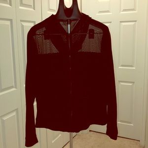 Victoria Secret Sport mixed media black hoodie